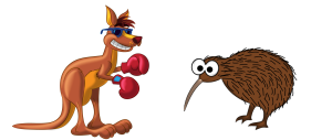 Boxing Kangaroo & Kiwi